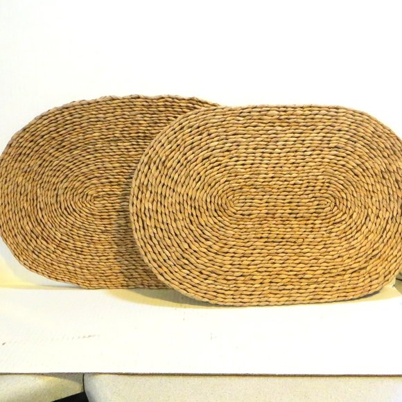 Set Of Two Woven Placemats Rattan Indoor Outdoor Dining Unbranded - Picture 1 of 5